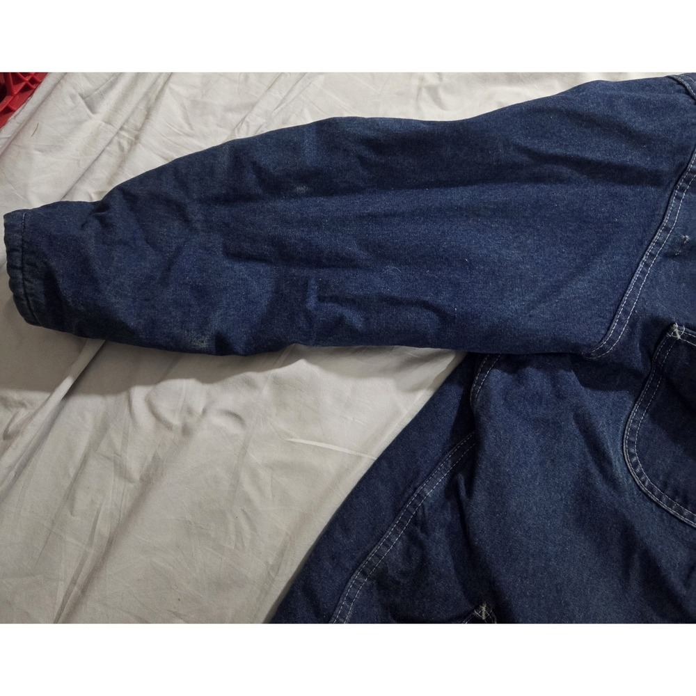 Dickies Distressed Denim Blue Chore Coat Blanket Lined Corduroy Collar Mens XXL - Picture 11 of 16